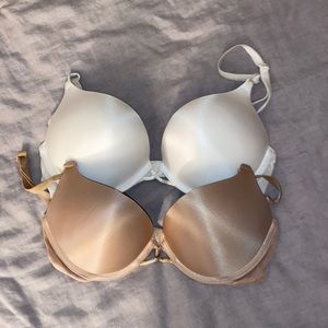 Tan and white bombshell bras from Victoria’s Secret